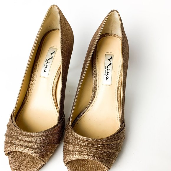 Nina vesta bronze peep toe pump 6 - Picture 4 of 7